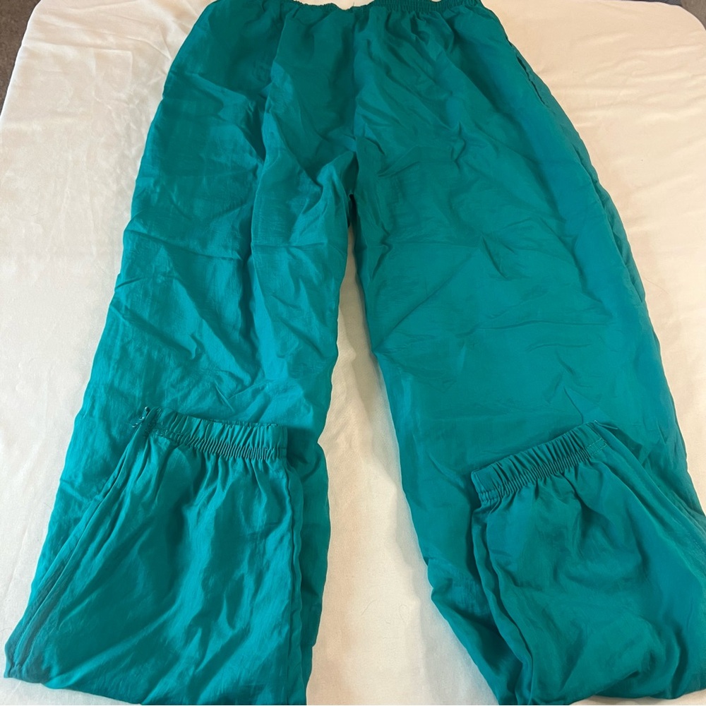 Vintage Reebok Teal‎ Track Pants with zipper detail Size Large - Picture 3 of 7